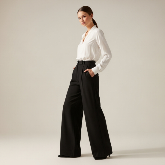 Mia Yüksek Bel Detaylı Palazzo Pantolon resmi