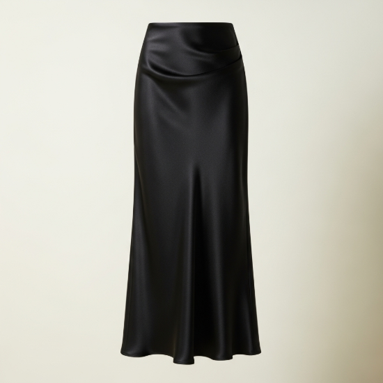 Luna Saten Midi Boy Etek resmi