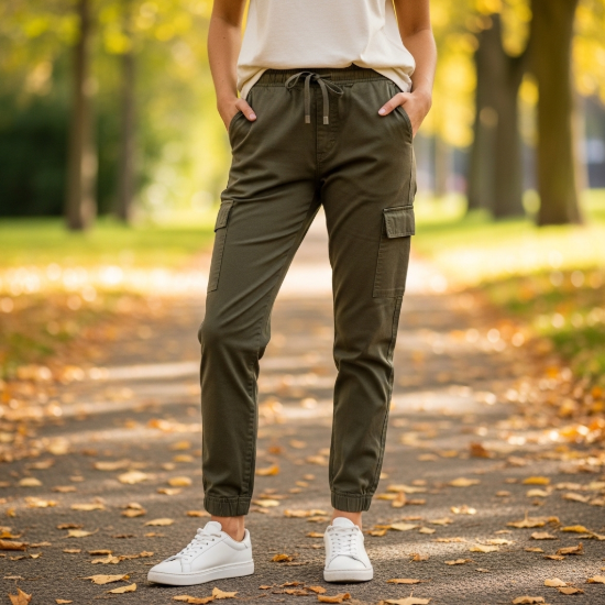 Terra Kargo Cep Detaylı Pamuklu Jogger Pantolon resmi