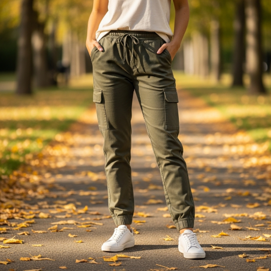 Terra Kargo Cep Detaylı Pamuklu Jogger Pantolon resmi