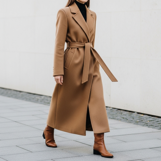 Diana Kuşaklı Yün Karışımlı Uzun Kaşe Kaban resmi