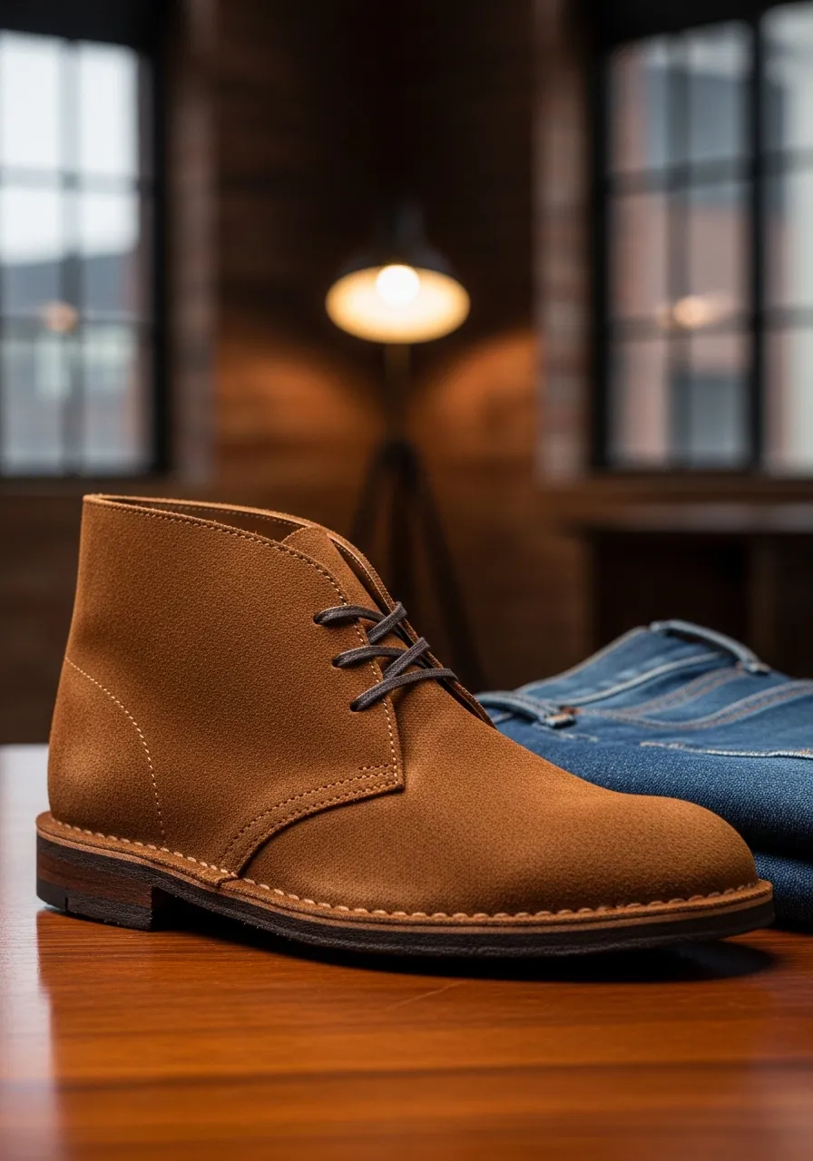 Urban Suede: Erkek Hakiki Süet Günlük Desert Bot