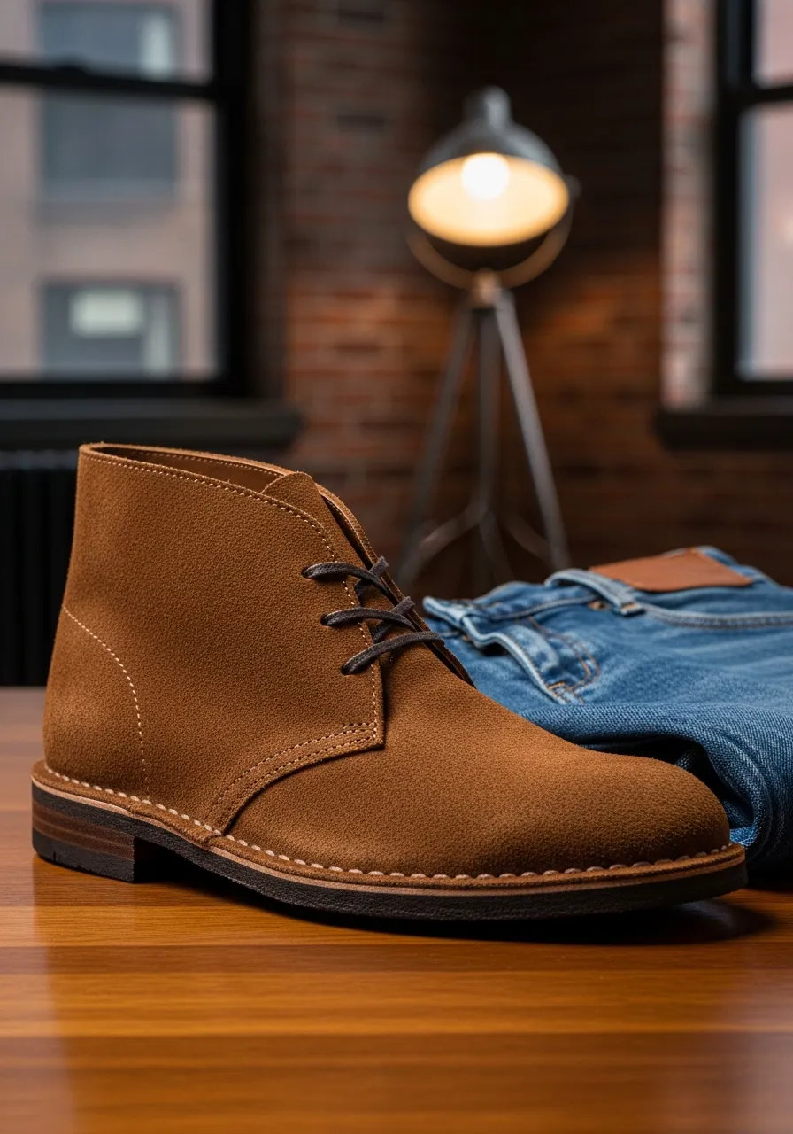 Urban Suede: Erkek Hakiki Süet Günlük Desert Bot