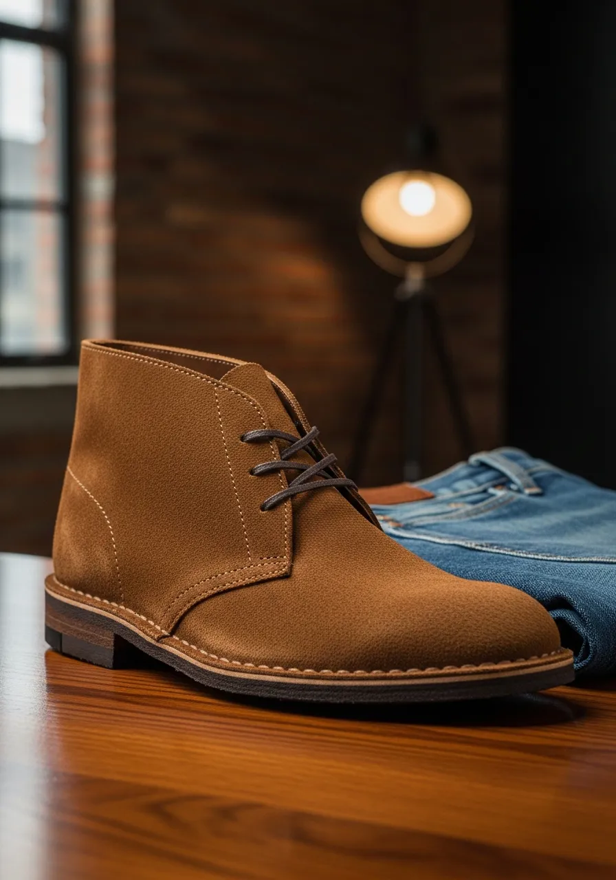 Urban Suede: Erkek Hakiki Süet Günlük Desert Bot